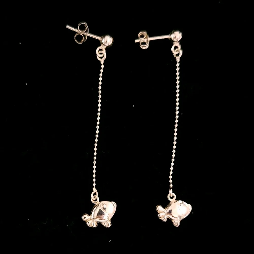 Sterling Silver Fish on the Line Earrings